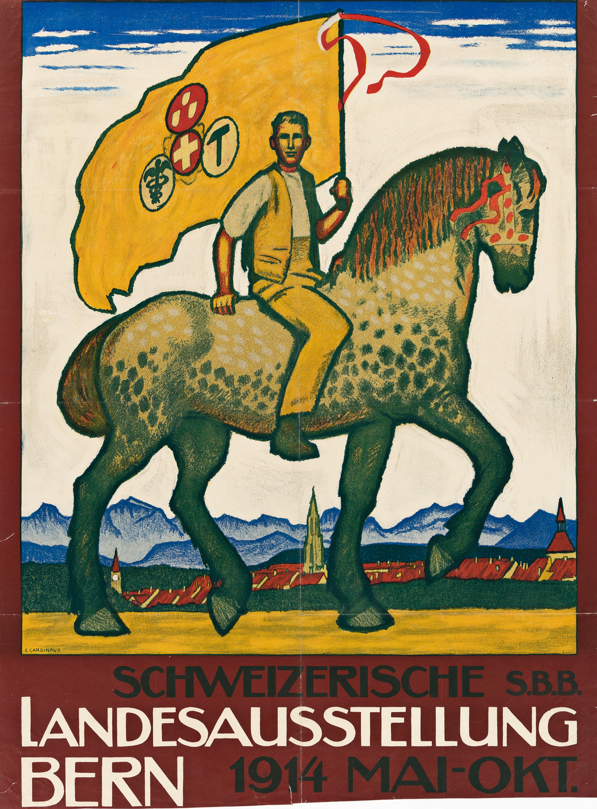 EMIL CARDINAUX (1877-1936).  SCHWEIZERISCHE LANDESAUSSTELLUNG BERN. 1914. 33x24½ inches, 83¾x62¼ cm. [J.E. Wolfensberger, Zurich.]